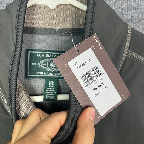 NEW G.H. Bass Co. Sweater Mens 2XLarge Pullover Snap Fleece Jacket - Picture 7 of 8